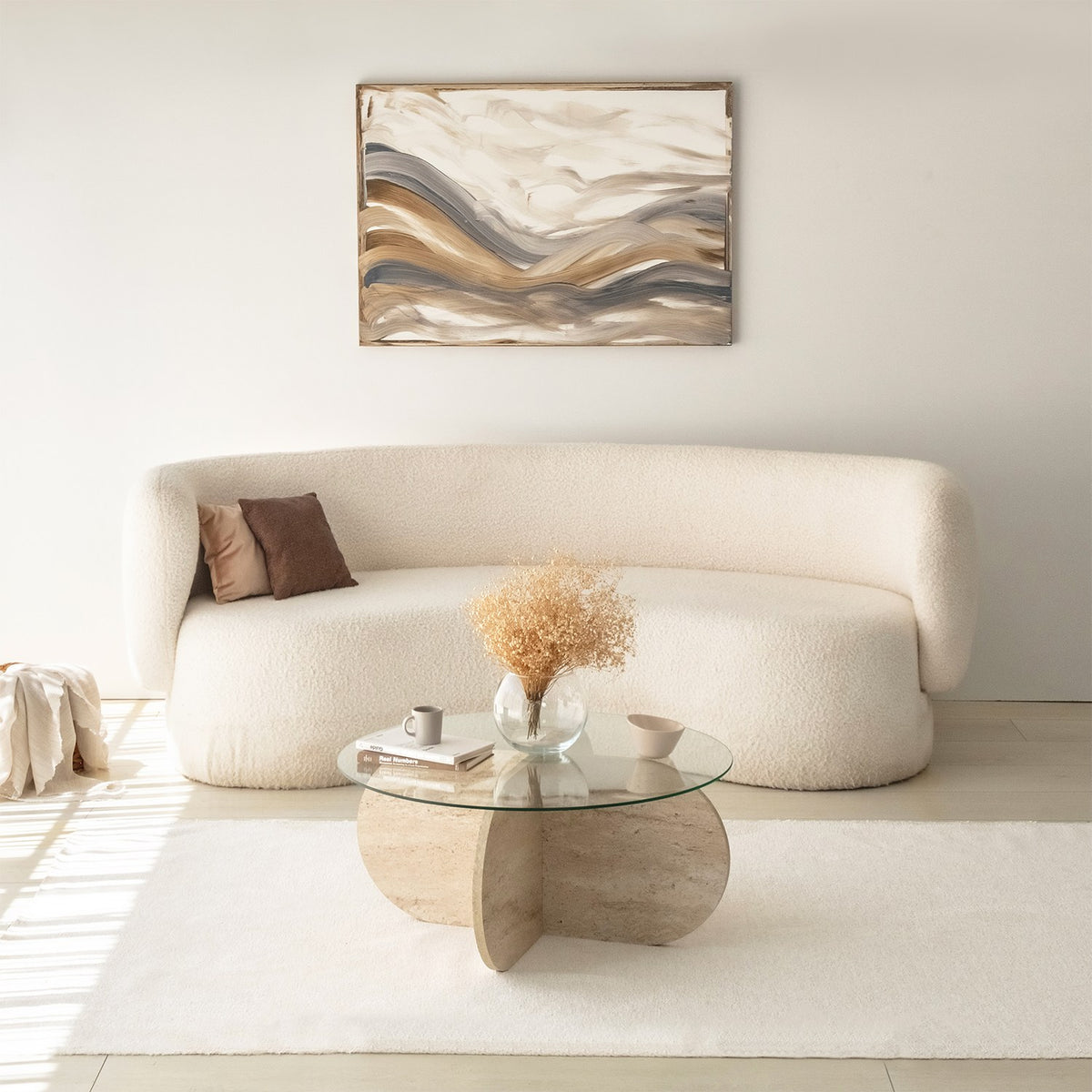 Τραπεζάκι Σαλονιού Doxa Travertine 75x75x35 εκ. Μελαμίνης