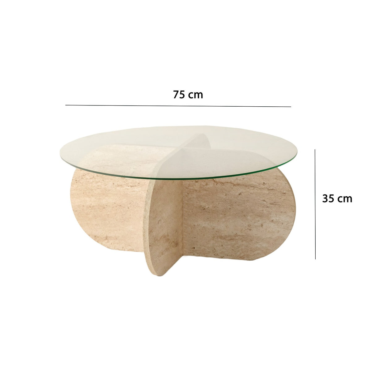 Τραπεζάκι Σαλονιού Doxa Travertine 75x75x35 εκ. Μελαμίνης