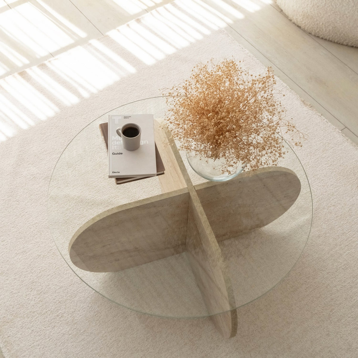 Τραπεζάκι Σαλονιού Doxa Travertine 75x75x35 εκ. Μελαμίνης