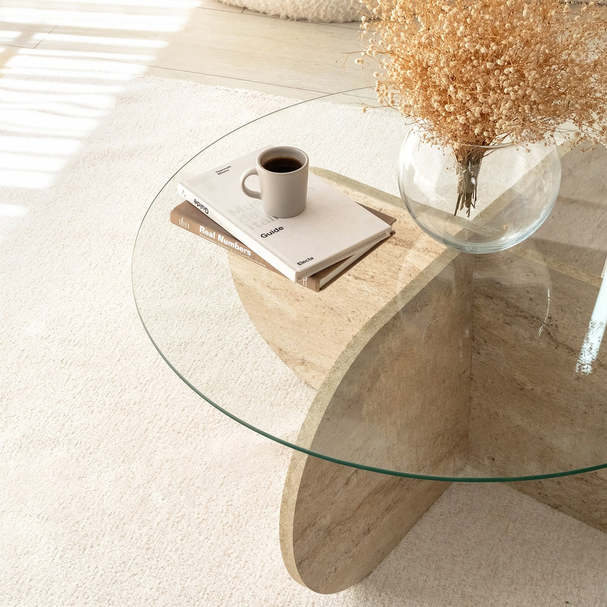 Τραπεζάκι Σαλονιού Doxa Travertine 75x75x35 εκ. Μελαμίνης