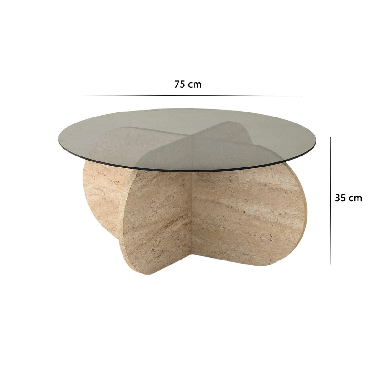 Τραπεζάκι Σαλονιού Doxa Travertine - Φιμέ 75x75x35 εκ. Μελαμίνης