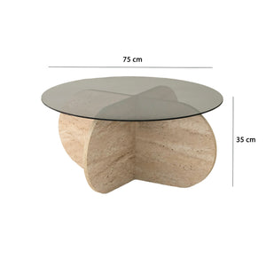 Τραπεζάκι Σαλονιού Doxa Travertine - Φιμέ 75x75x35 εκ. Μελαμίνης