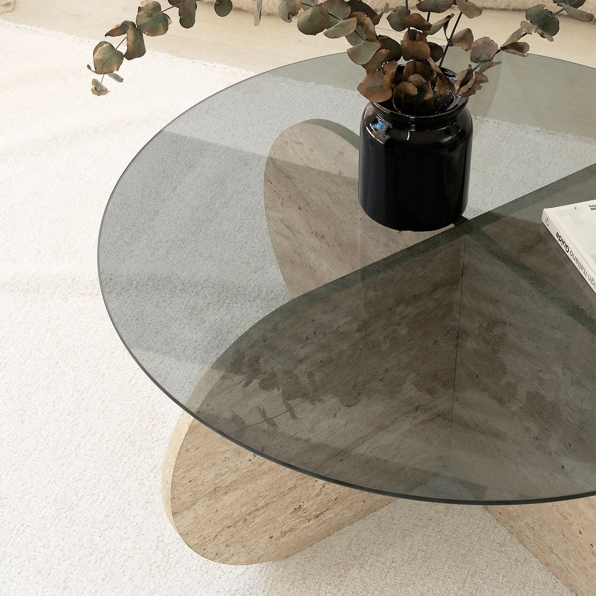 Τραπεζάκι Σαλονιού Doxa Travertine - Φιμέ 75x75x35 εκ. Μελαμίνης