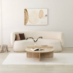 Τραπεζάκι Σαλονιού Lesvos Travertine 90x90x35 εκ. Μελαμίνης