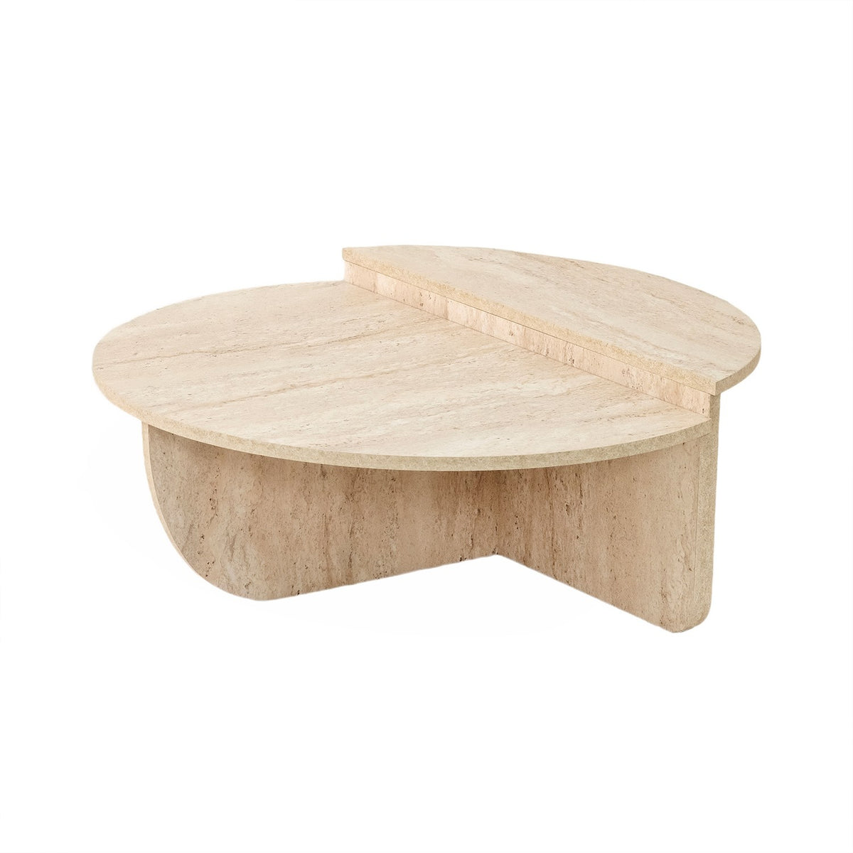 Τραπεζάκι Σαλονιού Lesvos Travertine 90x90x35 εκ. Μελαμίνης