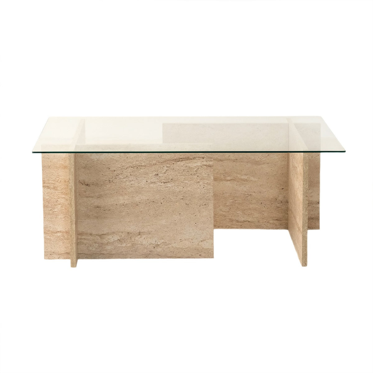 Τραπεζάκι Σαλονιού Vrachneika Travertine 105x65x40 εκ.