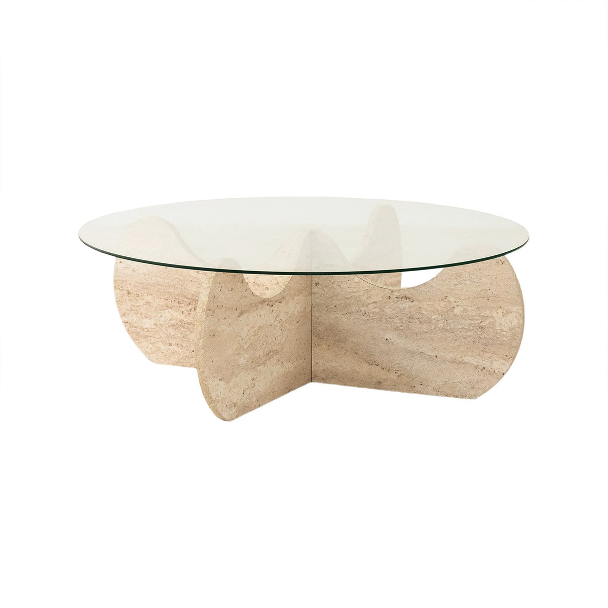 Τραπεζάκι Σαλονιού Emblisi Travertine 90x90x30 εκ. Μελαμίνης