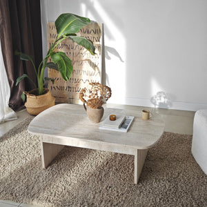 Τραπεζάκι Σαλονιού Kallimasia Travertine 105x60x35 εκ. Μελαμίνης