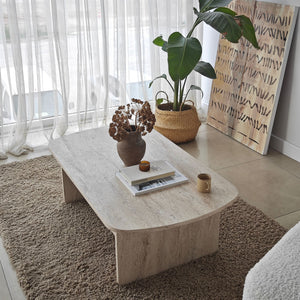 Τραπεζάκι Σαλονιού Kallimasia Travertine 105x60x35 εκ. Μελαμίνης