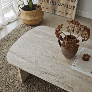 Τραπεζάκι Σαλονιού Kallimasia Travertine 105x60x35 εκ. Μελαμίνης