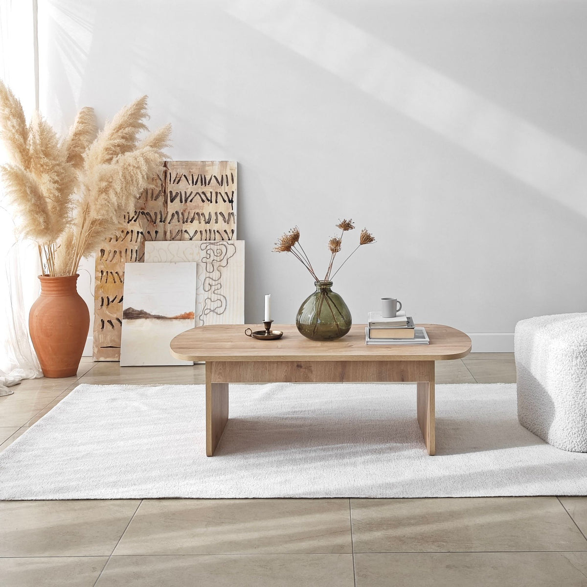 Τραπεζάκι Σαλονιού Kallimasia Δρυς Sapphire 105x60x35 εκ. Μελαμίνης