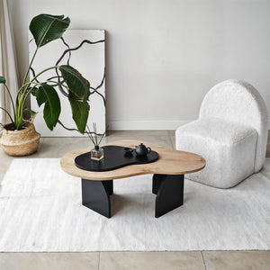 Τραπεζάκι Σαλονιού Trachoni Δρυς Sapphire - Μαύρο 105x65x35 εκ. Μελαμίνης