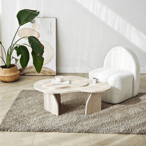 Τραπεζάκι Σαλονιού Trachoni Travertine 105x65x35 εκ. Μελαμίνης
