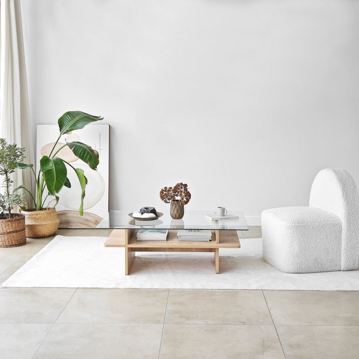 Τραπεζάκι Σαλονιού Arkeuthos Γυάλινο Sapphire - Διάφανο 105x65x35 εκ. Μελαμίνης
