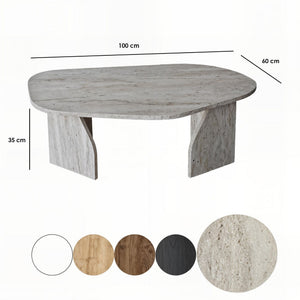 Τραπεζάκι Σαλονιού Vagia Travertine 100x60x35 εκ. Μελαμίνης