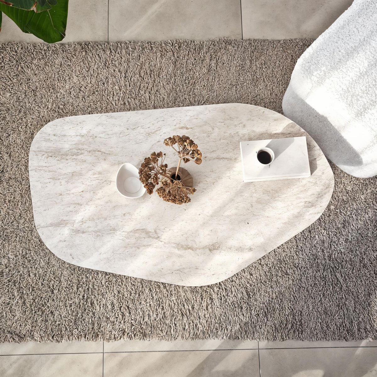 Τραπεζάκι Σαλονιού Vagia Travertine 100x60x35 εκ. Μελαμίνης