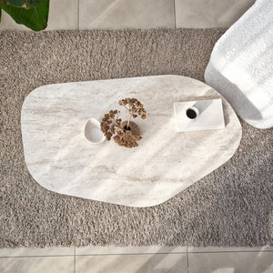 Τραπεζάκι Σαλονιού Vagia Travertine 100x60x35 εκ. Μελαμίνης