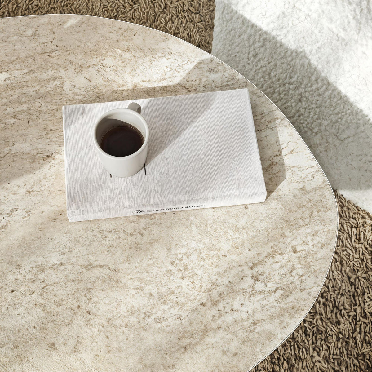 Τραπεζάκι Σαλονιού Vagia Travertine 100x60x35 εκ. Μελαμίνης