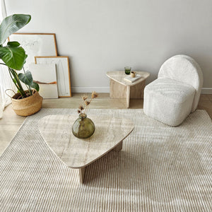 Τραπεζάκια Σαλονιού Σετ Kaminia Travertine 90x60x35 εκ. Μελαμίνης