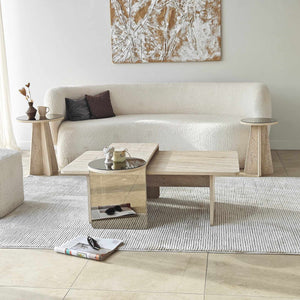 Τραπεζάκια Σαλονιού Σετ 4τμχ Atokos Travertine 105x60x35 εκ. Μελαμίνης Κωδ. 4