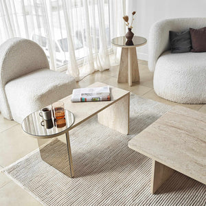 Τραπεζάκια Σαλονιού Σετ 4τμχ Atokos Travertine 105x60x35 εκ. Μελαμίνης Κωδ. 4