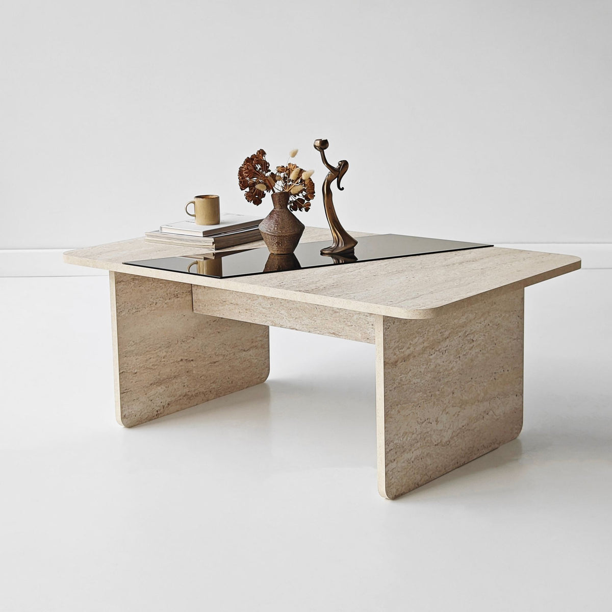 Τραπεζάκι Σαλονιού Ypsonas Μπρονζέ - Travertine 120x60x38 εκ. Μελαμίνης