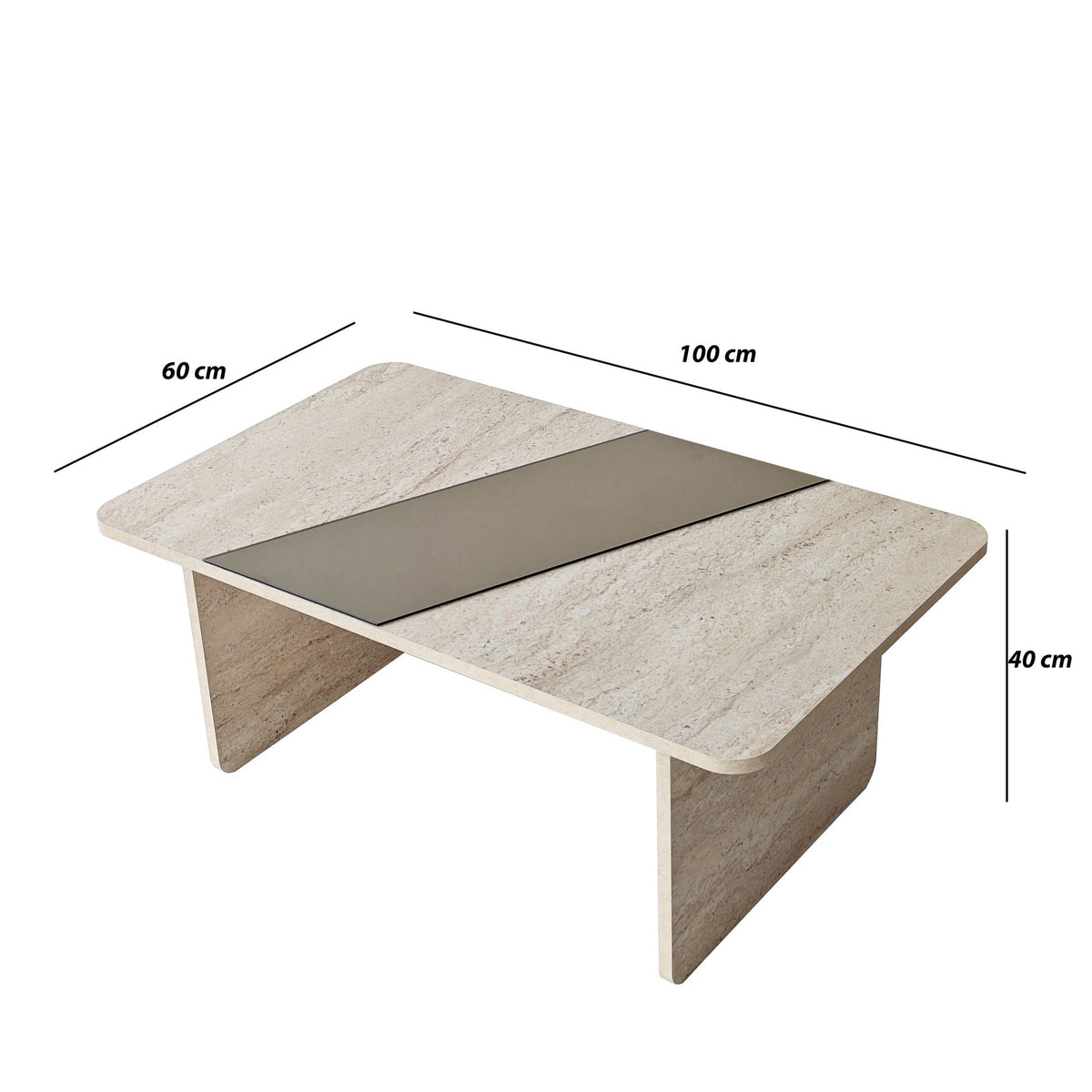 Τραπεζάκι Σαλονιού Ypsonas Μπρονζέ - Travertine 120x60x38 εκ. Μελαμίνης