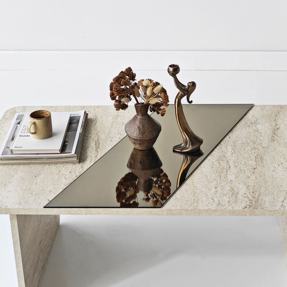 Τραπεζάκι Σαλονιού Ypsonas Μπρονζέ - Travertine 120x60x38 εκ. Μελαμίνης