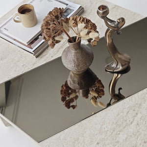 Τραπεζάκι Σαλονιού Ypsonas Μπρονζέ - Travertine 120x60x38 εκ. Μελαμίνης