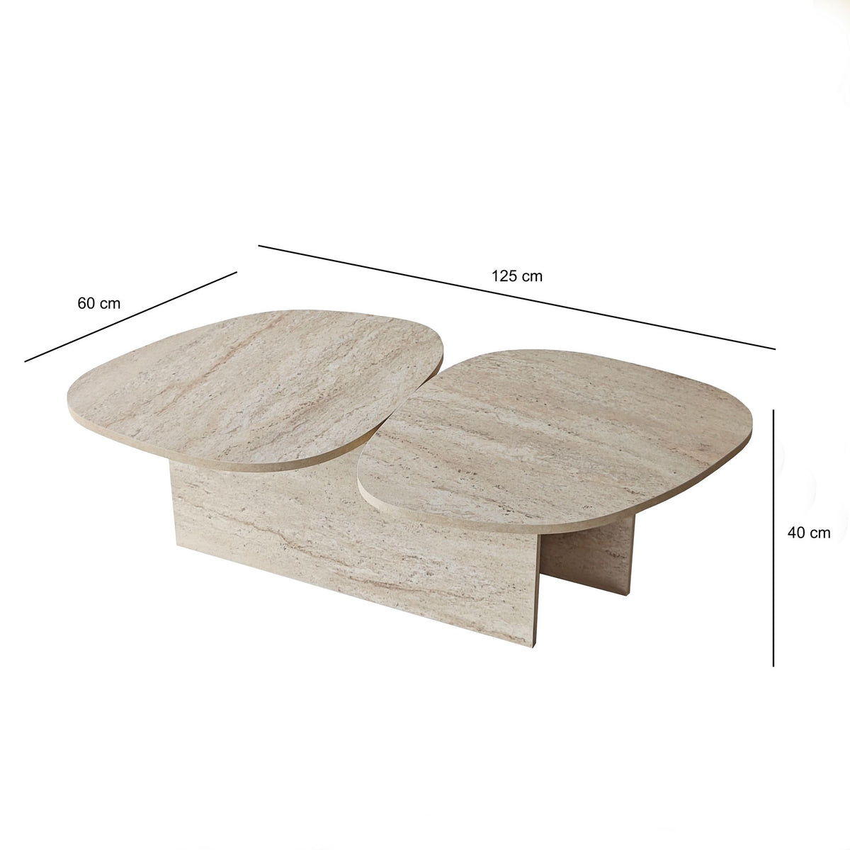 Τραπεζάκι Σαλονιού Ammoussa Travertine 125x60x38 εκ. Μελαμίνης