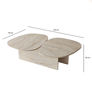 Τραπεζάκι Σαλονιού Ammoussa Travertine 125x60x38 εκ. Μελαμίνης