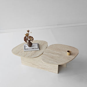 Τραπεζάκι Σαλονιού Ammoussa Travertine 125x60x38 εκ. Μελαμίνης