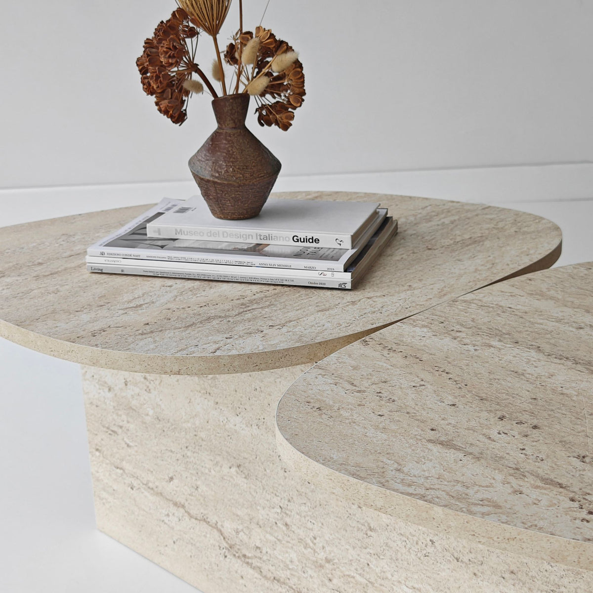 Τραπεζάκι Σαλονιού Ammoussa Travertine 125x60x38 εκ. Μελαμίνης