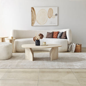 Τραπεζάκι Σαλονιού Mandraki Travertine - Φιμέ 100x60x35 εκ. Μελαμίνης