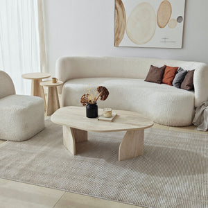 Τραπεζάκι Σαλονιού Mandraki Travertine - Φιμέ 100x60x35 εκ. Μελαμίνης