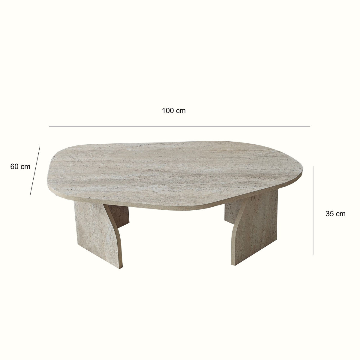 Τραπεζάκι Σαλονιού Mandraki Travertine - Φιμέ 100x60x35 εκ. Μελαμίνης