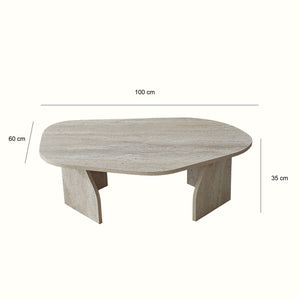 Τραπεζάκι Σαλονιού Mandraki Travertine - Φιμέ 100x60x35 εκ. Μελαμίνης