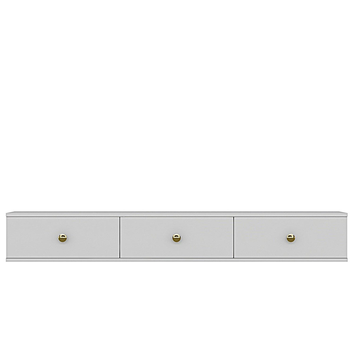 Έπιπλο Τηλεόρασης Gournes Επιτοίχιο Λευκό 180x29.6x25.6 εκ. Μελαμίνης - Pakobazaar