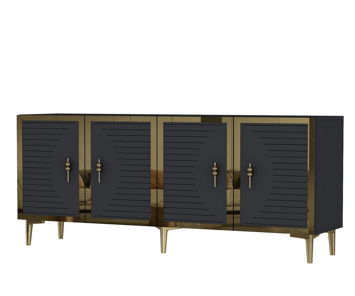 Κονσόλα Rovinia Ανθρακί - Χρυσό 180x32x75 εκ. Μελαμίνης
