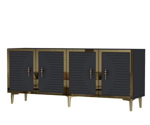 Κονσόλα Rovinia Ανθρακί - Χρυσό 180x32x75 εκ. Μελαμίνης