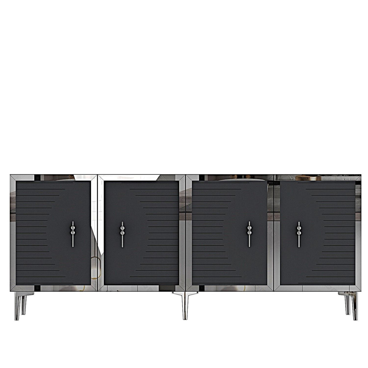 Κονσόλα Rovinia Ανθρακί - Ασημί 180x32x75 εκ. Μελαμίνης