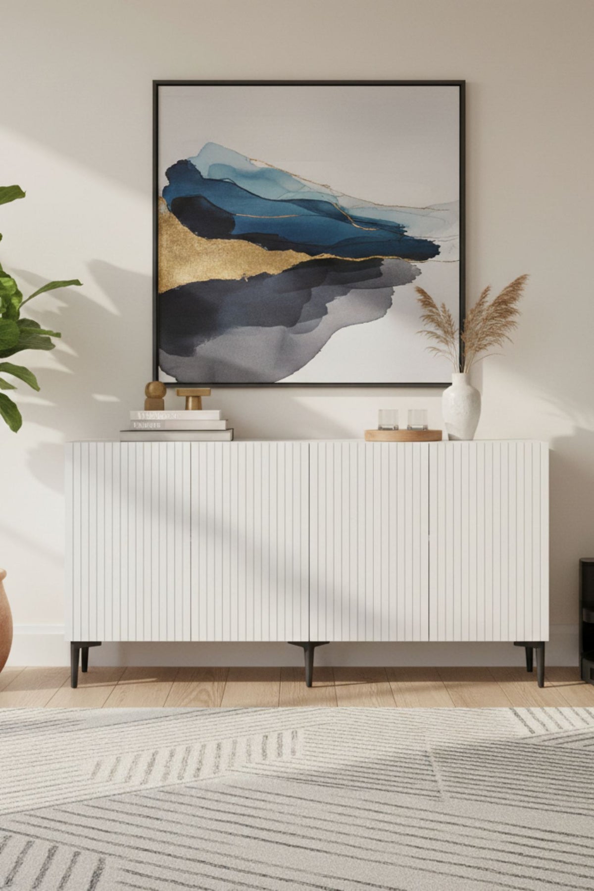 Κονσόλα Evgeros Λευκό 150x32x75 εκ. Μελαμίνης
