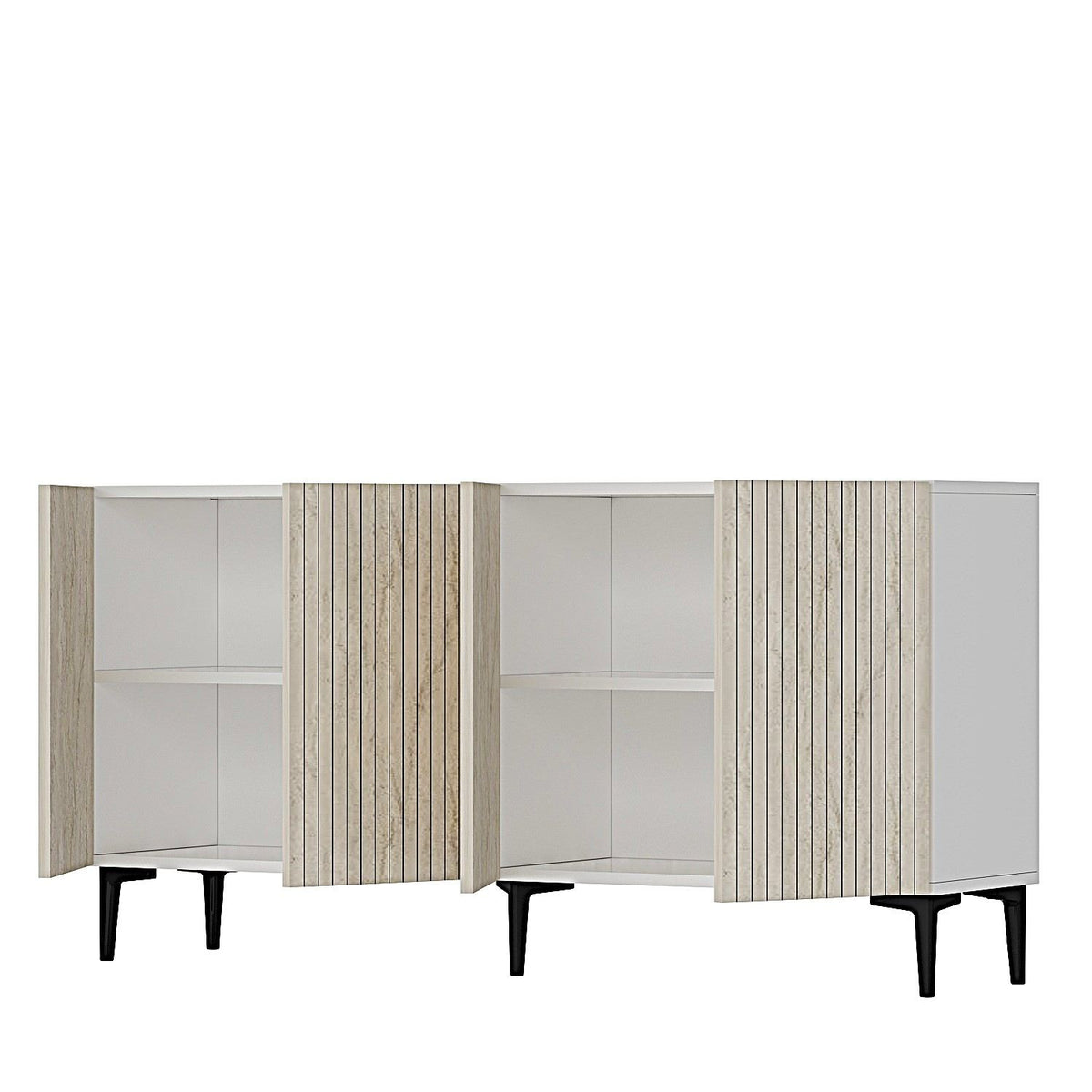 Κονσόλα Evgeros Λευκό - Travertine 150x32x75 εκ. Μελαμίνης
