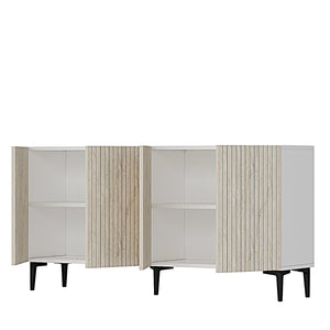 Κονσόλα Evgeros Λευκό - Travertine 150x32x75 εκ. Μελαμίνης