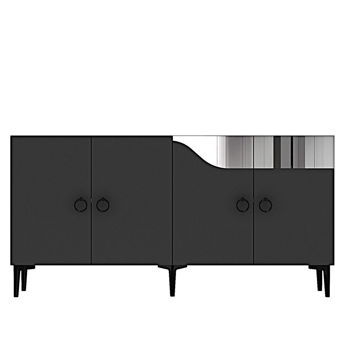 Κονσόλα Fiki Ανθρακί - Ασημί 150x32x75 εκ. Μελαμίνης