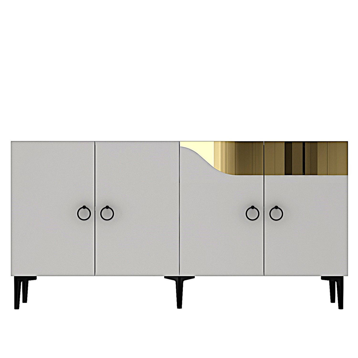 Κονσόλα Fiki Λευκό - Χρυσό 150x32x75 εκ. Μελαμίνης
