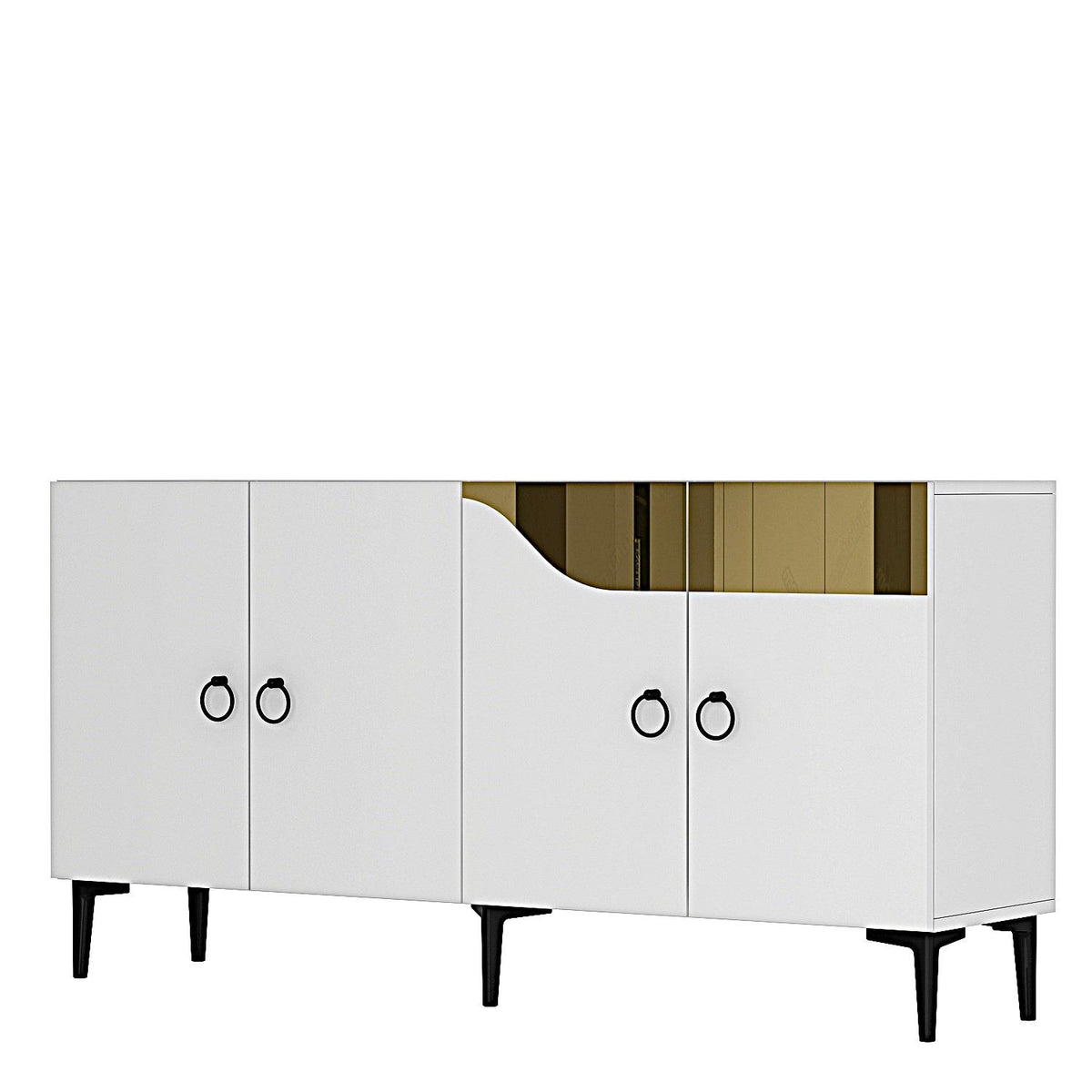 Κονσόλα Fiki Λευκό - Χρυσό 150x32x75 εκ. Μελαμίνης