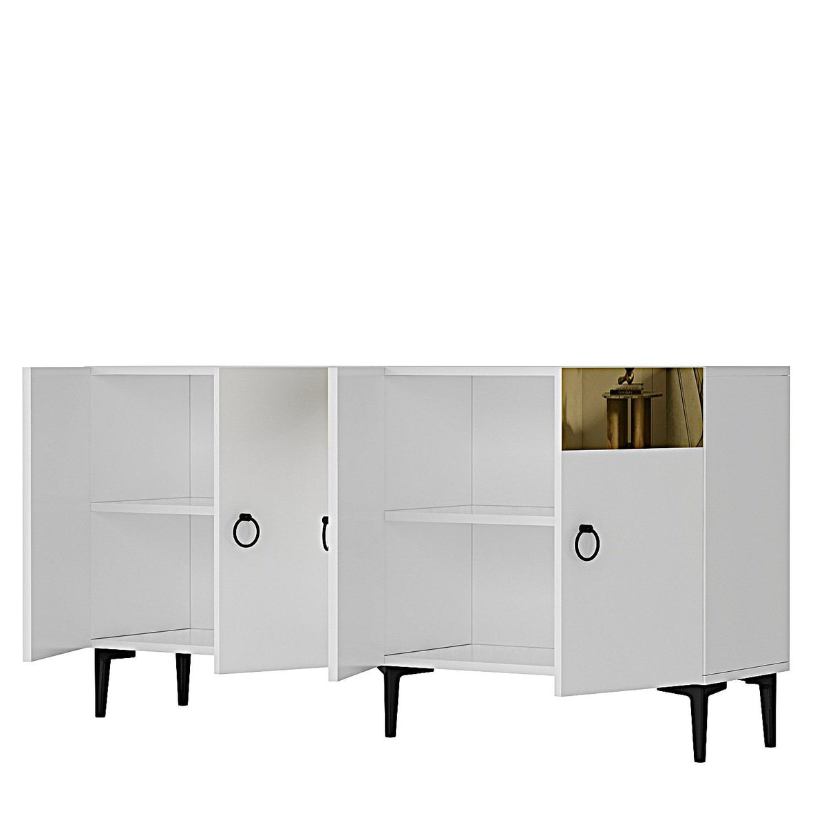 Κονσόλα Fiki Λευκό - Χρυσό 150x32x75 εκ. Μελαμίνης