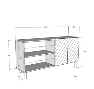 Κονσόλα Chios Λευκό - Ασημί 120x32x75 εκ. Μελαμίνης