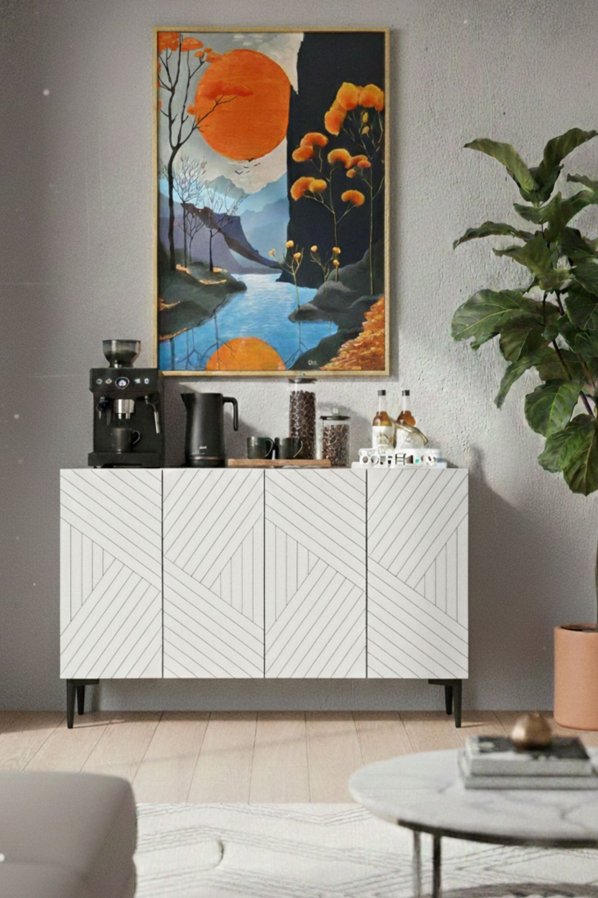Κονσόλα Eleonas Λευκό 120x32x75 εκ. Μελαμίνης